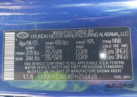 2023 Hyundai Tucson Sel from USA, damaged, VIN 5NMJFCAEXPH256428